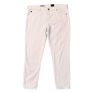 AG Adriano Goldschmied The Stevie Ankle Slim Straight Jeans Size 32 White Denim
